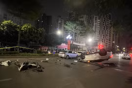 Điều tra vụ tai nạn giao thông liên hoàn trên đường Trung Kính 