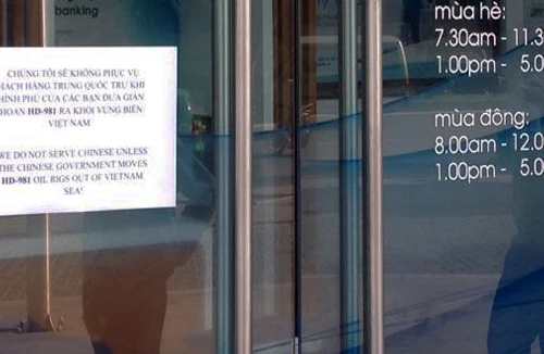 Ngân hàng đã gỡ bỏ thông báo từ chối phục vụ khách Trung Quốc