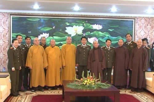 Trung ương Giáo hội Phật giáo Việt Nam chúc Tết Công an Hà Nội