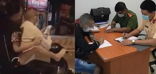 Đôi nam nữ điều khiển xe máy bằng... chân bị phạt 9,2 triệu đồng