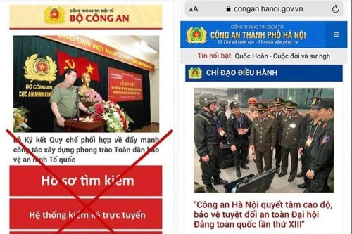 Công an Hà Nội phát hiện trang web giả mạo gắn 'mã độc'