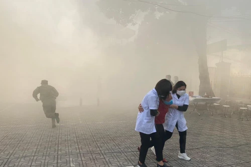 Xử lý đám cháy nhà dân giả định do rò rỉ khí gas 