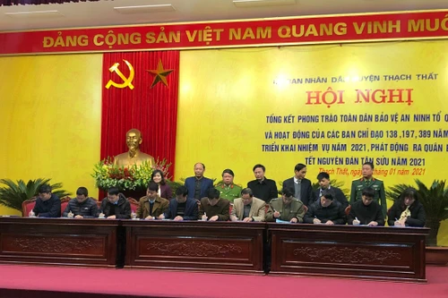 Huyện Thạch Thất ra quân đảm bảo an ninh trật tự Tết Nguyên đán 2021