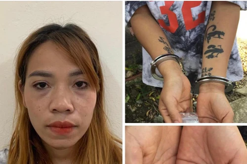 Hình xăm lạ trên cánh tay người phụ nữ 'găm' ma túy 