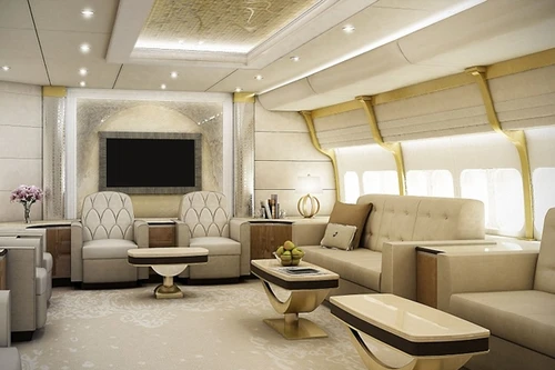 Mãn nhãn với nội thất siêu cấp của “dinh thự bầu trời” Boeing 747