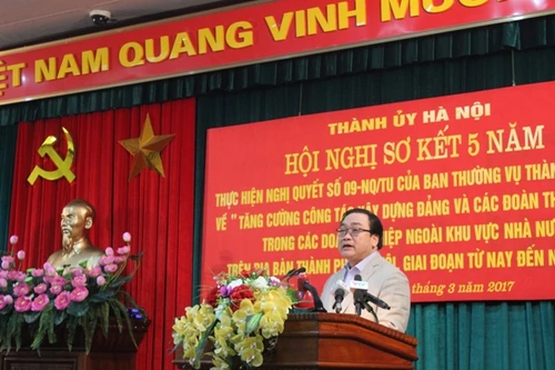 Hà Nội: Thành lập hơn 1.600 tổ chức đảng trong doanh nghiệp ngoài Nhà nước