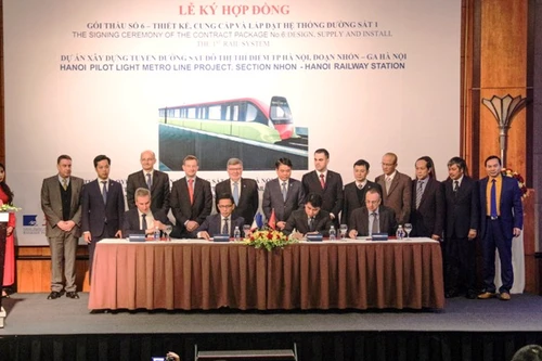 Ký kết gói thầu trị giá hơn 7.667 tỷ đồng thuộc dự án đường sắt đô thị Nhổn-Ga Hà Nội