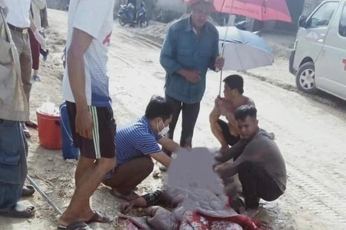 Đang thi công cầu, người đàn ông bị điện giật tử vong