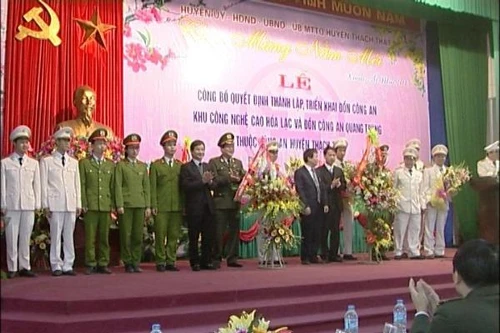 Thành lập Đồn Công an khu CNC Hòa Lạc và Đồn Công an Quang Trung