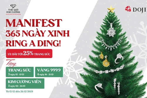 ‘Manifest’ 365 ngày xinh tươi với quà trang sức DOJI và Thế Giới Kim Cương
