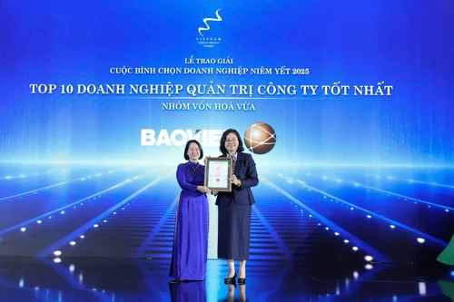 Tập đoàn Bảo Việt được vinh danh tại cuộc bình chọn Doanh nghiệp niêm yết 2025, khẳng định giá trị của quản trị minh bạch và phát triển bền vững