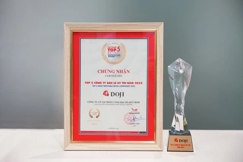 DOJI 7 năm liên tiếp được vinh danh Công ty bán lẻ uy tín