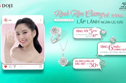 Tự thưởng món trang sức kim cương đầu tiên chỉ từ 10 triệu đồng cùng combo quà tặng từ DOJI và Thế Giới Kim Cương