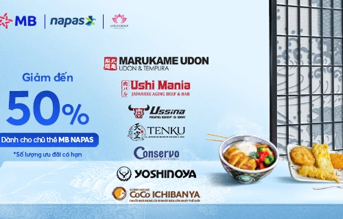 Giảm đến 50% dành cho chủ thẻ MB NAPAS