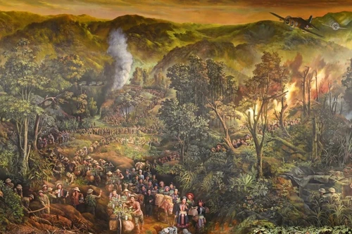 Tranh panorama 'Chiến dịch Điện Biên Phủ' đến với người dân Hà Nội bằng công nghệ 3D mapping