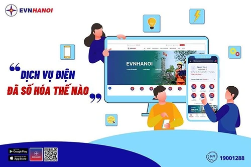 EVNHANOI cung cấp các dịch vụ tiện lợi qua ứng dụng công nghệ số