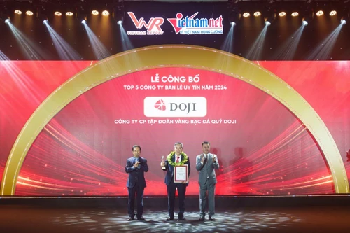 8 năm liên tiếp DOJI được vinh danh Công ty bán lẻ uy tín