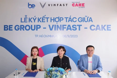 Be Group hợp tác cùng VinFast và Cake by VPBank hỗ trợ tài xế chuyển đổi sang xe điện