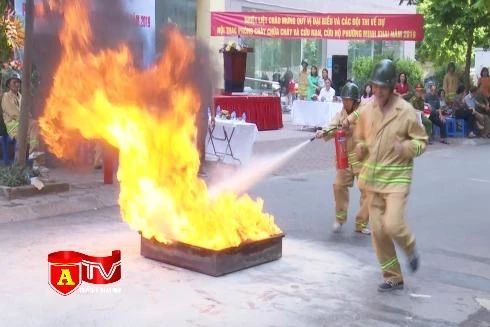 Sôi nổi hội thi phòng cháy, chữa cháy tại cơ sở