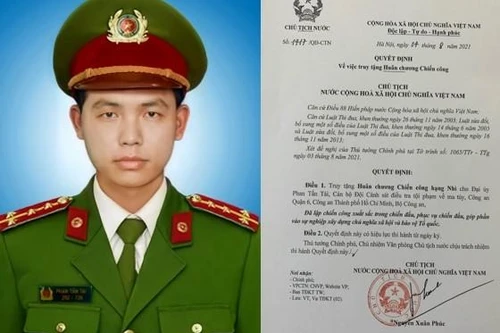 Truy tặng Huân chương Chiến công hạng Nhì cho Đại úy Phan Tấn Tài