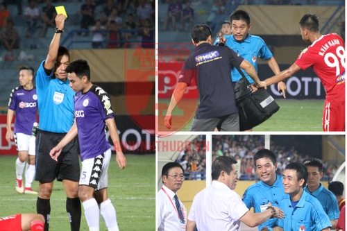 [ẢNH] 90 phút vã mồ hôi của tổ trọng tài bắt trận Hà Nội - HAGL