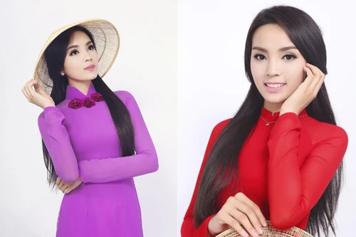 Hoa hậu Kỳ Duyên xúng xính áo dài chào năm mới