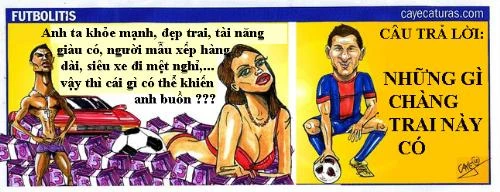 Ảnh biếm họa: Ronaldo buồn là vì... Messi?