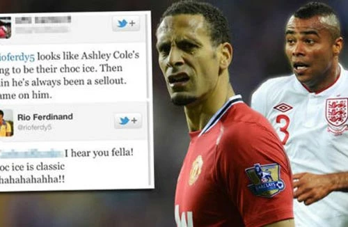 Ferdinand kỳ thị Ashley Cole trên Twitter