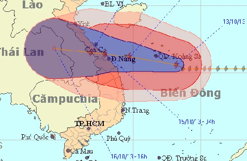 Bão số 11 giật cấp 16 đang áp sát các tỉnh miền Trung