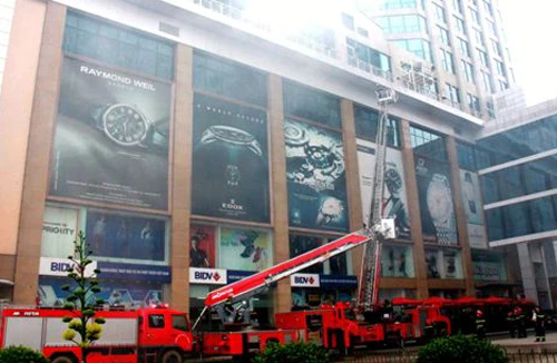 Diễn tập phòng cháy tại tòa nhà Vincom Center