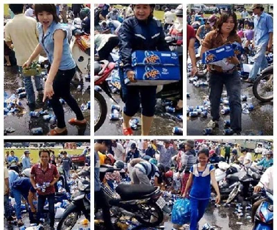 Lợi dụng xe bị tai nạn “hôi” bia, có phạm tội công nhiên chiếm đoạt tài sản không?