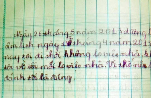 Người bố tàn ác đánh ép con viết “nhật ký” thù mẹ 