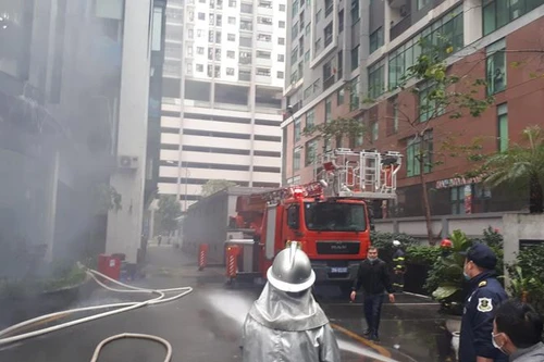 Kiểm tra, đánh giá công tác an toàn phòng cháy qua thực tập phương án tại tòa nhà The Garden Hill