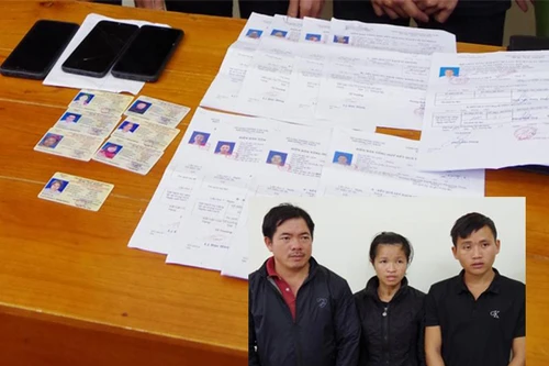 Bắt 3 đối tượng làm giả giấy tờ