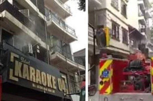 Dập tắt đám cháy quán karaoke trên phố Mai Hắc Đế