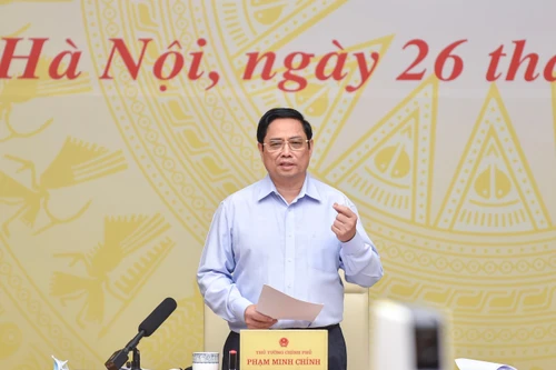 Thủ tướng Phạm Minh Chính phát biểu tại Hội nghị với cộng đồng doanh nghiệp và các địa phương về các giải pháp tiếp tục hỗ trợ doanh nghiệp trong bối cảnh đại dịch Covid-19