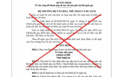 Bộ VHTT&DL: Đề nghị xử lý thông tin xuyên tạc về cháo lươn Nghệ An được công nhận di sản phi vật thể