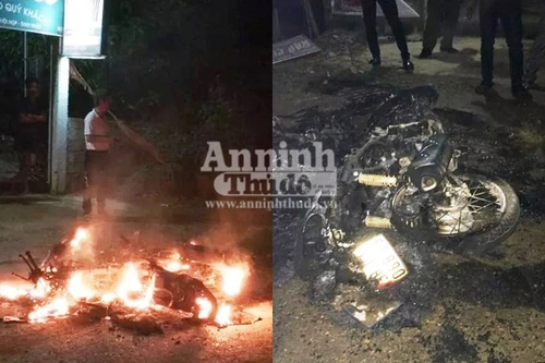 Xe máy bất ngờ phát nổ, một người bị bỏng nặng