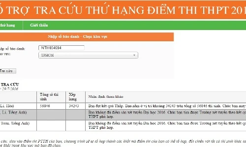 Tư vấn chọn trường cho thí sinh bằng phần mềm miễn phí