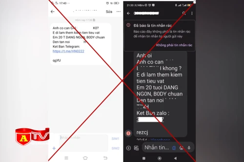 Cẩn trọng với tin nhắn môi giới mại dâm có gắn link độc hại