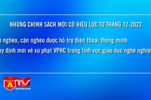 Những chính sách nổi bật có hiệu lực trong tháng 12-2022