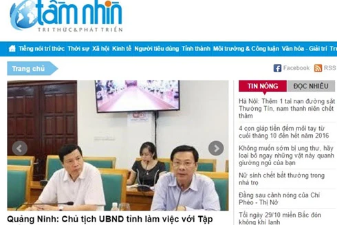 Đình bản tạm thời 3 tháng đối với Báo điện tử Tầm nhìn 