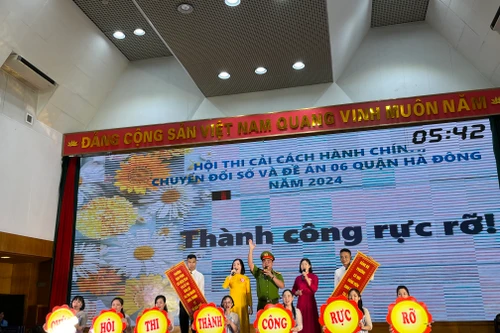 Sôi nổi hội thi Tuyên truyền cải cách hành chính, chuyển đổi số và Đề án 06 quận Hà Đông