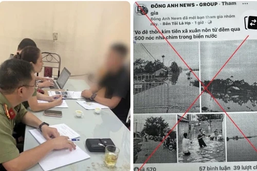 Đăng tin "Vỡ đê... 500 nóc nhà chìm trong biển nước" một quản trị viên bị phạt