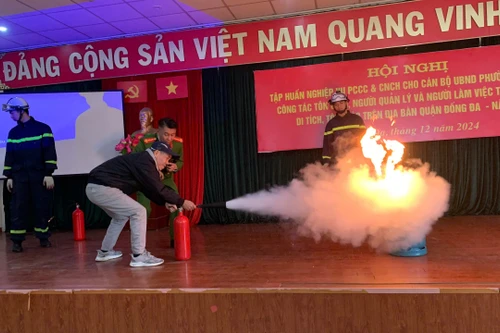 Tập huấn nghiệp vụ phòng cháy, chữa cháy và cứu nạn, cứu hộ cho các cơ sở tôn giáo 