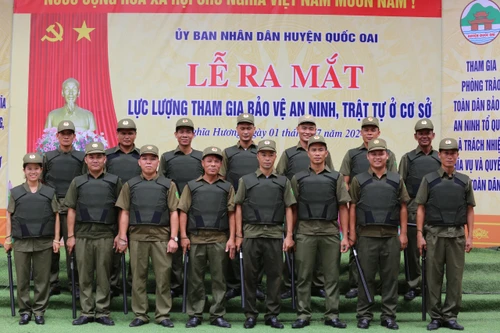 Ra mắt Lực lượng tham gia bảo vệ an ninh trật tự ở cơ sở 'điểm' ở vùng ven Hà Nội 