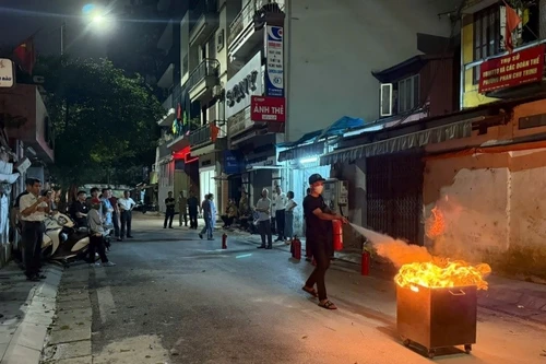 Thực tập phương án chữa cháy và cứu nạn cứu hộ tại khu dân cư tiềm ẩn nguy cơ hỏa hoạn