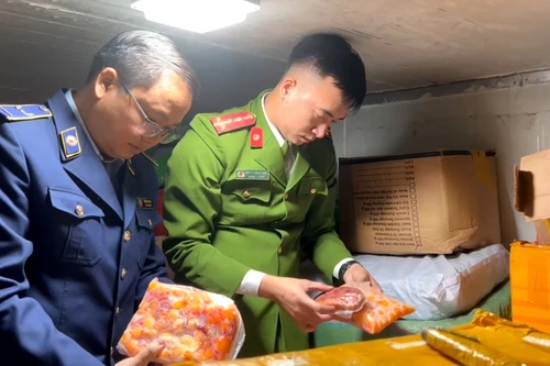 Phát hiện cơ sở kinh doanh 'trữ' số lượng lớn thực phẩm đông lạnh không rõ nguồn gốc 