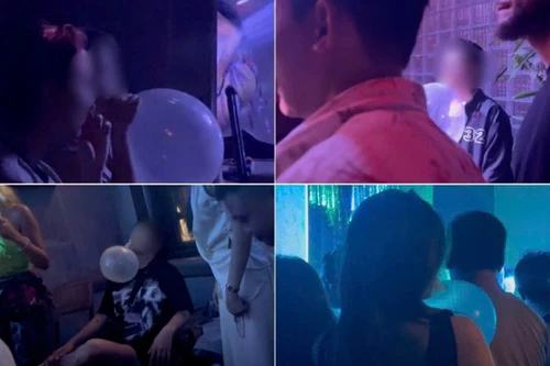 Công an phường Tây Hồ xử lý quán bar có khách sử dụng “bóng cười”