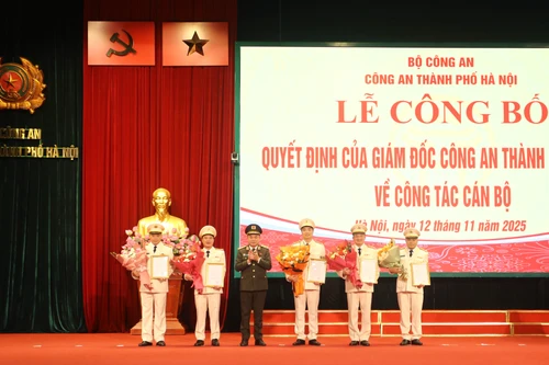 Công bố quyết định của Giám đốc Công an thành phố Hà Nội về công tác cán bộ